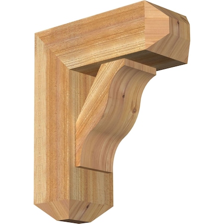 Ekena Millwork Funston Craftsman Rough Sawn Bracket w/ Offset Brace, Western Red Cedar, 8"W x 20"D x 24"H BKT0806X20X24FST04RWR